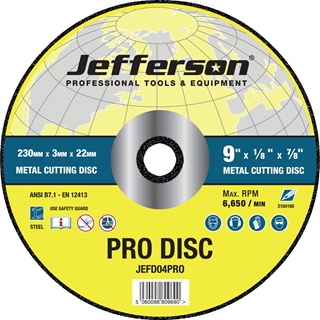 9" Metal Cutting Abrasive Disc 22mm Bore