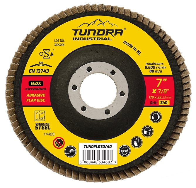 Tundra Industrial 4.5" Flap Disc Z40 Grit